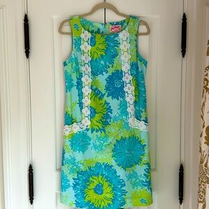 Lilly Pulitzer Shift Dress Sz 6. Aqua/lime green. Never worn